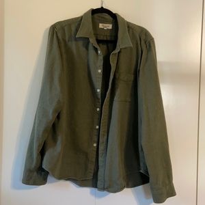 Madewell Army Green Button Up Top